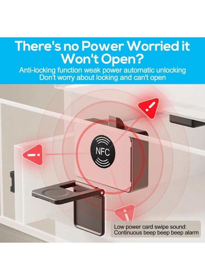 RATSAW Upgraded Smart Cabinet Lock, Electric Drawer Locks Hidden NFC Lock Keyless, No-Drill Remote Access Wardrobe Lock, Child Safety Electronic Cabinet Locks for Cabinet Locker Drawer Cupboard Desk - Image 4